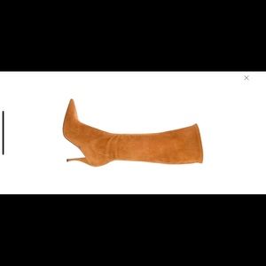 Sergio Rossi tan suede stretch boots